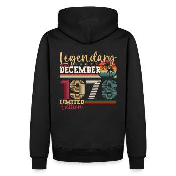 Décembre Né en 1978 Cadeau du 44e anniversaire - Sweat à capuche Premium bio Homme - noir - Dos - Nico (187cm)