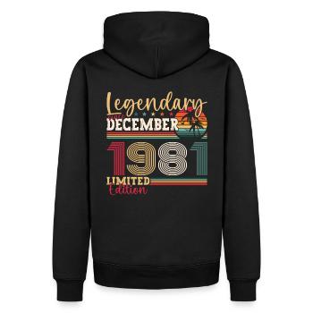 December Born 1981 41st birthday gift - Men’s Premium Organic Hoodie - black - Back - Nico (187cm)