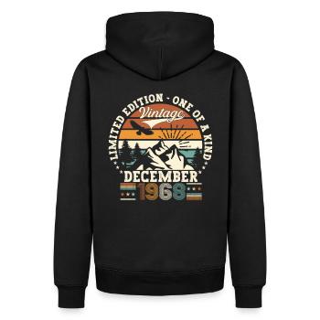 Original December 1968 54th Birthday Gift - Men’s Premium Organic Hoodie - black - Back - Nico (187cm)