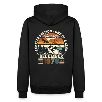 Décembre Né en 1978 Cadeau du 44e anniversaire - Sweat à capuche Premium bio Homme - noir - Dos - Nico (187cm)