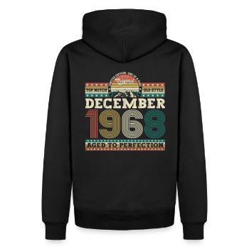 Original December 1968 54th Birthday Gift - Men’s Premium Organic Hoodie - black - Back - Nico (187cm)