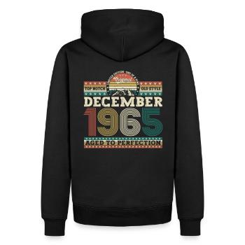Né en décembre 1965 Cadeau de 57e anniversaire - Sweat à capuche Premium bio Homme - noir - Dos - Nico (187cm)