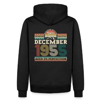 Né en décembre 1955 cadeau de 67e anniversaire - Sweat à capuche Premium bio Homme - noir - Dos - Nico (187cm)