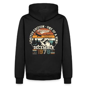Décembre Né en 1978 Cadeau du 44e anniversaire - Sweat à capuche Premium bio Homme - noir - Dos - Nico (187cm)