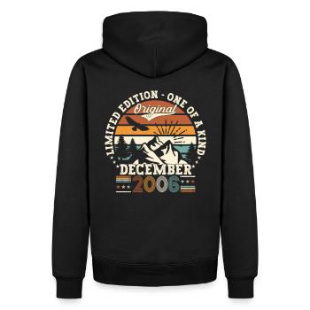 December Year 2006 16th birthday gift - Men’s Premium Organic Hoodie - black - Back - Nico (187cm)