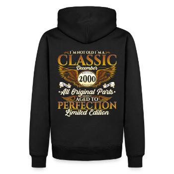 Décembre Année 2000 Cadeau du 22e anniversaire - Sweat à capuche Premium bio Homme - noir - Dos - Nico (187cm)