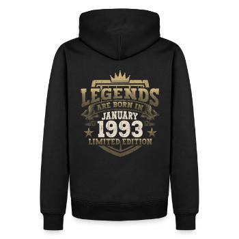 Born 1993 January 30th birthday Gift man - Men’s Premium Organic Hoodie - black - Back - Nico (187cm)