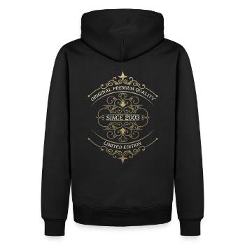 Né 2003 20e anniversaire cadeau homme / femme - Sweat à capuche Premium bio Homme - noir - Dos - Nico (187cm)