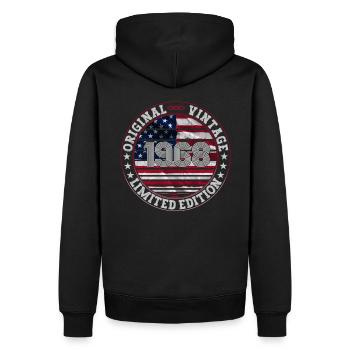 Né en 1968 55th birthday gift man / USA - Sweat à capuche Premium bio Homme - noir - Dos - Nico (187cm)