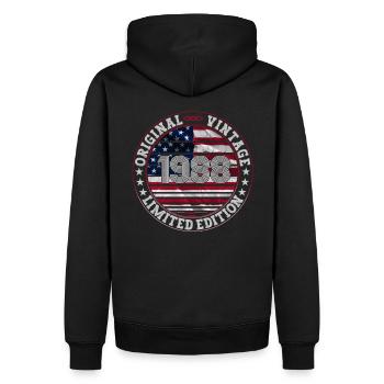 Jahrgang 1988 35. Geburtstag Geschenk Mann/ USA - Männer Premium Bio Hoodie - Schwarz - Hinten - Nico (187cm)