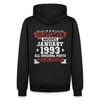 Born 1993 January 30th birthday Gift man - Men’s Premium Organic Hoodie - black - Back - Nico (187cm)