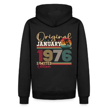 Born 1976 January 47th birthday Gift man - Men’s Premium Organic Hoodie - black - Back - Nico (187cm)