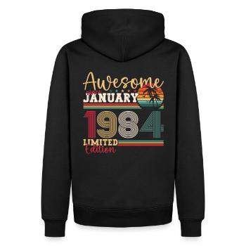 Born 1984 January 39th birthday Gift man - Men’s Premium Organic Hoodie - black - Back - Nico (187cm)