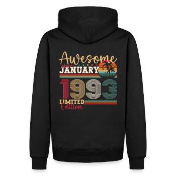 Born 1993 January 30th birthday Gift man - Men’s Premium Organic Hoodie - black - Back - Nico (187cm)