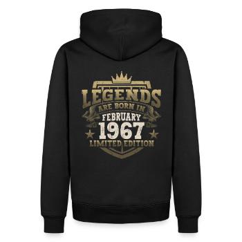 February born 1967 56th birthday gift man - Men’s Premium Organic Hoodie - black - Back - Nico (187cm)