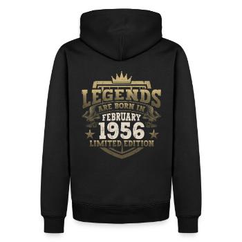 Février né en 1956 67e anniversaire cadeau homme - Sweat à capuche Premium bio Homme - noir - Dos - Nico (187cm)
