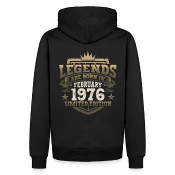Février né 1976 47ème anniversaire cadeau homme - Sweat à capuche Premium bio Homme - noir - Dos - Nico (187cm)