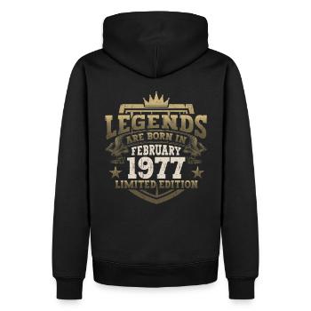 Février né 1977 46ème anniversaire cadeau homme - Sweat à capuche Premium bio Homme - noir - Dos - Nico (187cm)