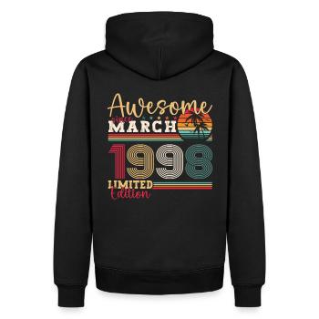 25e anniversaire Mann Awesome March né en 1998 - Sweat à capuche Premium bio Homme - noir - Dos - Nico (187cm)