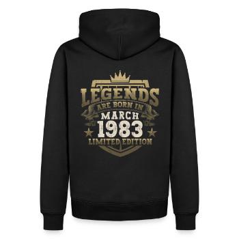 40e anniversaire homme Mars né en 1983 légende - Sweat à capuche Premium bio Homme - noir - Dos - Nico (187cm)