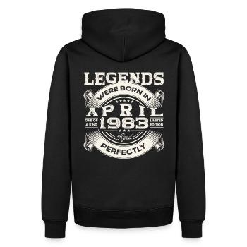 40th birthday man April born 1983 Oldtimer - Men’s Premium Organic Hoodie - black - Back - Nico (187cm)