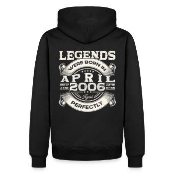 17th birthday man April vintage 2006 Oldtimer - Men’s Premium Organic Hoodie - black - Back - Nico (187cm)
