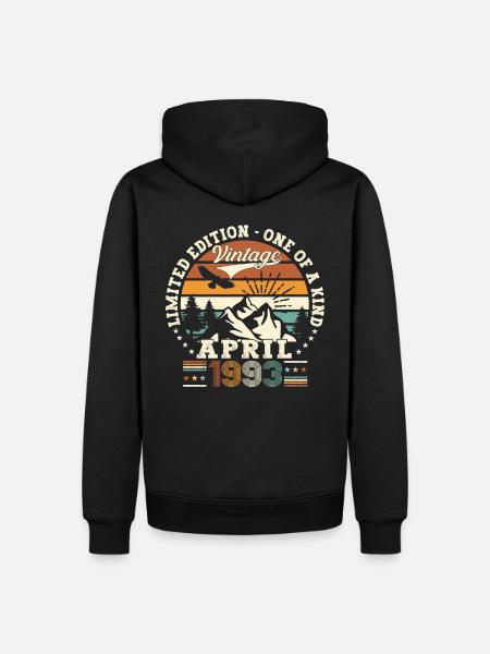30. Geburtstag Mann April Jahrgang 1993 Original - Männer Premium Bio Hoodie - Schwarz