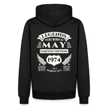 49. Geburtstag Mann legendär Mai Jahrgang 1974 - Männer Premium Bio Hoodie - Schwarz - Hinten - Nico (187cm)