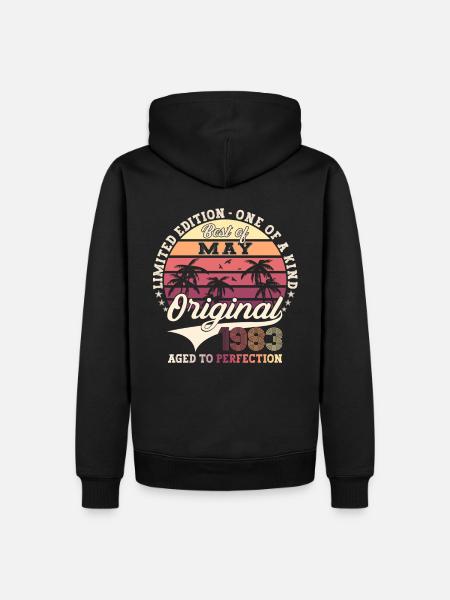 Original Mai Jahrgang 1983 40. Geburtstag Geschenk - Herre Premium økologisk hoodie - sort