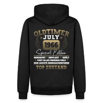 Oldtimer Juli 1966 56. Geburtstag Geschenk Herren - Männer Premium Bio Hoodie - Schwarz - Hinten - Nico (187cm)