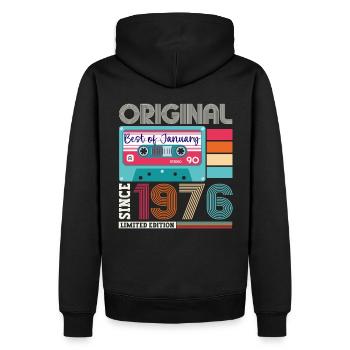 January born 1976 47th birthday gift - Men’s Premium Organic Hoodie - black - Back - Nico (187cm)
