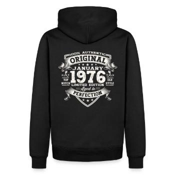 Born 1976 January 47th birthday Gift man - Men’s Premium Organic Hoodie - black - Back - Nico (187cm)