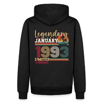 30th birthday born 1993 January gift man - Men’s Premium Organic Hoodie - black - Back - Nico (187cm)