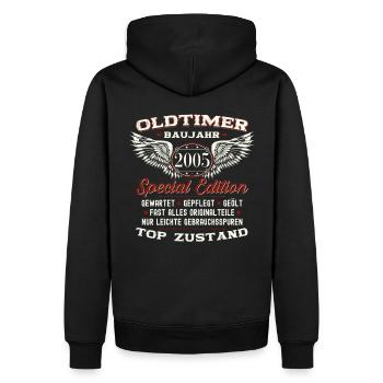 18. Geburtstag Oldtimer Jahrgang 2005 Geschenk - Männer Premium Bio Hoodie - Schwarz - Hinten - Nico (187cm)