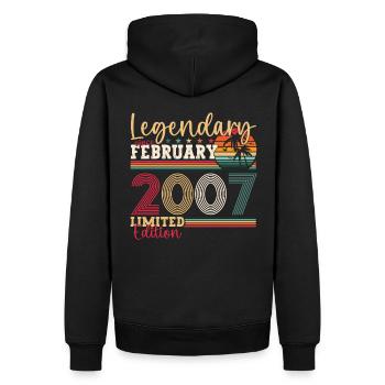 Year 2007 February 16th birthday Gift man - Men’s Premium Organic Hoodie - black - Back - Nico (187cm)