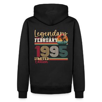 Né le 28 février 1995 cadeau d’anniversaire homme - Sweat à capuche Premium bio Homme - noir - Dos - Nico (187cm)