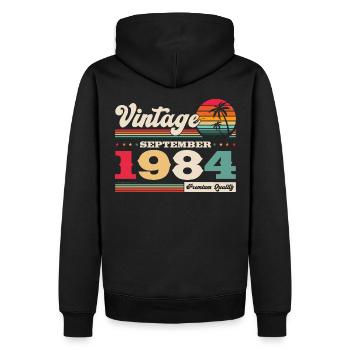 39ème Anniversaire Millésime Septembre Millésime 1984 - Sweat à capuche Premium bio Homme - noir - Dos - Nico (187cm)