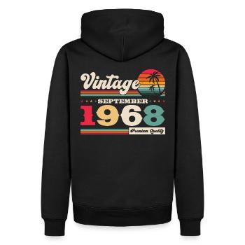 55ème Anniversaire Millésime Septembre Millésime 1968 - Sweat à capuche Premium bio Homme - noir - Dos - Nico (187cm)