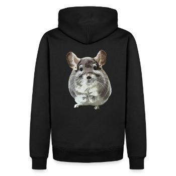 Masque de chinchilla - Sweat à capuche Premium bio Homme - noir - Dos - Nico (187cm)