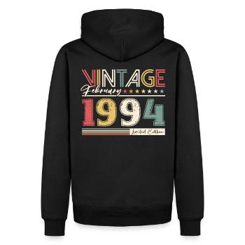 30. Geburtstag Vintage Februar Jahrgang 1994 - Männer Premium Bio Hoodie - Schwarz - Hinten - Nico (187cm)