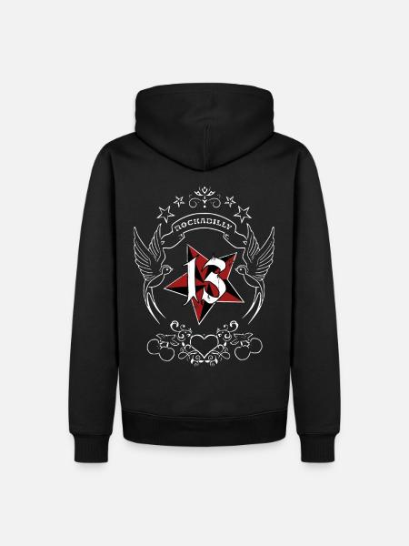 Rockabilly - 13 - Lucky Star - Tattoo - Men’s Premium Organic Hoodie - black