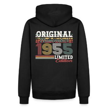 Original novembre 1955 67e anniversaire cadeau - Sweat à capuche Premium bio Homme - noir - Dos - Nico (187cm)