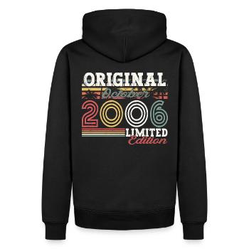 Original October 2006 16th Birthday Gift Cool - Men’s Premium Organic Hoodie - black - Back - Nico (187cm)