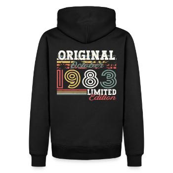 Original Octobre 1983 39th Birthday Gift Cool - Sweat à capuche Premium bio Homme - noir - Dos - Nico (187cm)