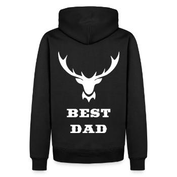 Meilleur papa Papa - Sweat à capuche Premium bio Homme - noir - Dos - Nico (187cm)