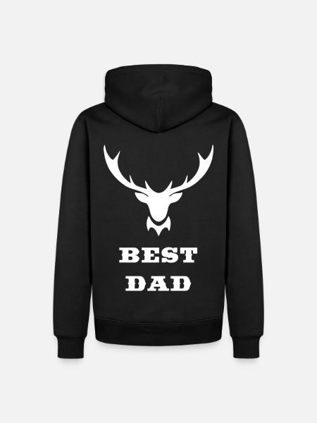 Best Dad Papa - Men’s Premium Organic Hoodie - black