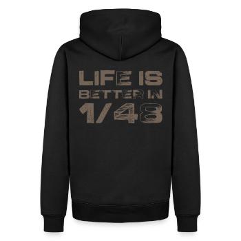 1:48 Maßstab Modell Militär Hobby Plastikpanzer - Männer Premium Bio Hoodie - Schwarz - Hinten - Nico (187cm)