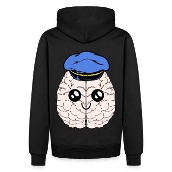 Gehirn Beruf Job Arbeitsbereich Hirn Intelligenz - Männer Premium Bio Hoodie - Schwarz - Hinten - Nico (187cm)