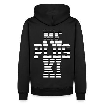 ME PLUS KI - Männer Premium Bio Hoodie - Schwarz - Hinten - Nico (187cm)