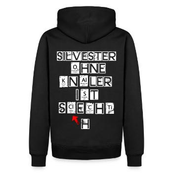 Silvester ohne Knaller ist schlechti - Männer Premium Bio Hoodie - Schwarz - Hinten - Nico (187cm)